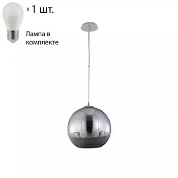 Светильник подвесной Crystal Lux с лампочкой WOODY SP1 D200 CHROME+Lamps E27 P45