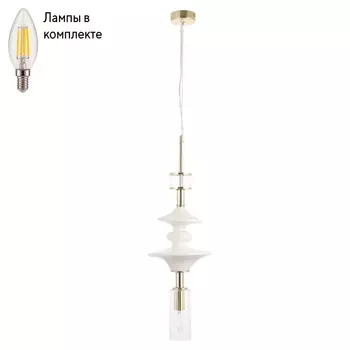 Светильник подвесной с лампочкой CRYSTAL LUX Valencia SP1.4 Gold+Lamps