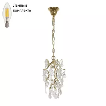 Светильник подвесной с лампочкой Dio D arte Unico E 1.3.P1.600 G+Lamps