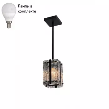 Светильник подвесной с лампочкой iLamp P4688-1 MBK+Lamps