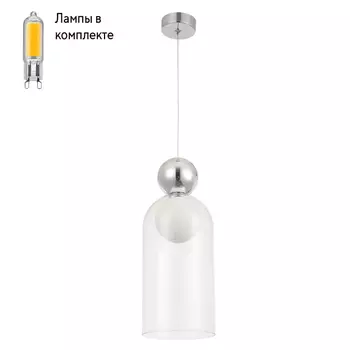 Светильник подвесной с Led лампочками в комплекте CRYSTAL LUX MURCIA SP1.1 CHROME+Lamps