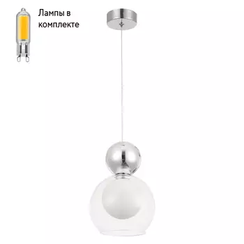 Светильник подвесной с Led лампочками в комплекте CRYSTAL LUX MURCIA SP1.2 CHROME+Lamps
