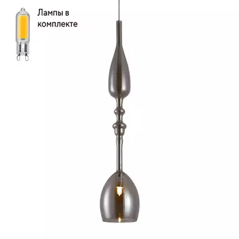 Светильник подвесной с Led лампочками в комплекте CRYSTAL LUX LUX NEW SP1 C SMOKE+Lamps