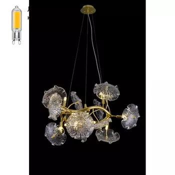 Светильник подвесной с Led лампочками в комплекте iLamp 9070-D600 GD+Lamps