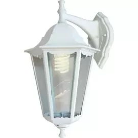 Светильник садово-парковый Feron 6102/PL6102 шестигранный на стену вниз 60W E27 230V, белый 11053