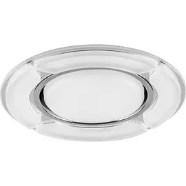 Светильник встраиваемый с белой LED подсветкой Feron CD4039 потолочный GX53 без лампы, белый матовый, хром 40506