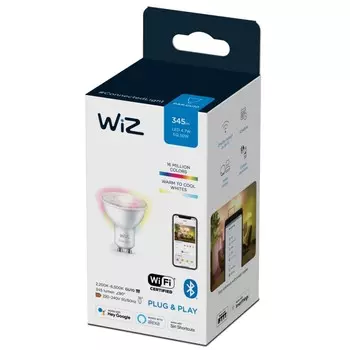 Светодиодная диммируемая лампа с управлением по Wi-Fi и Bluetooth GU10 4,7W 2700-6500К Wiz Philips (929002448402)