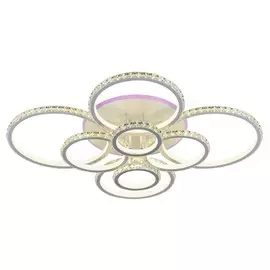 Светодиодная диммируемая люстра с ПДУ и RGB подсветкой Profit Light 18052/8 WHT