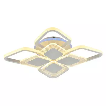 Светодиодная диммируемая люстра с ПДУ Profit Light 5893/4+4B WHT 144W+8W RGB