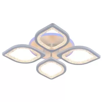 Светодиодная диммируемая люстра с ПДУ Profit Light 8032/4 WHT 80W+8W RGB