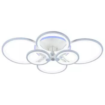 Светодиодная диммируемая люстра с ПДУ Profit Light 8077/6 WHT 168W+8W RGB