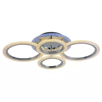 Светодиодная диммируемая люстра с ПДУ Profit Light 8086/2+2 CHR 72W+7W RGB