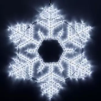 Светодиодная фигура Снежинка холодный свет Ardecoled ARD-Snowflake-M10-1000x900-576Led White (34258)