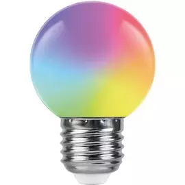 Светодиодная лампа для гирлянд белт-лайт CL25, CL50, E27 1W RGB Feron LB-37 38126