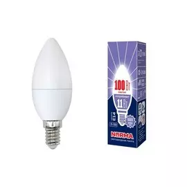 Светодиодная лампа E14 11W 6500K (дневной белый свет) Volpe Norma LED-C37-11W/DW/E14/FR/NR картон (UL-00003810)