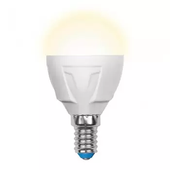 Светодиодная лампа E14 7W 3000K (теплый) Uniel LED-G45 7W-WW-E14-FR PLP01WH (UL-00002419)