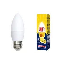 Светодиодная лампа E27 11W 3000K (теплый белый свет) Volpe Norma LED-C37-11W/WW/E27/FR/NR картон (UL-00003815)