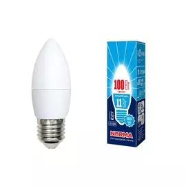 Светодиодная лампа E27 11W 4000K (белый свет) Volpe Norma LED-C37-11W/NW/E27/FR/NR картон (UL-00003814)