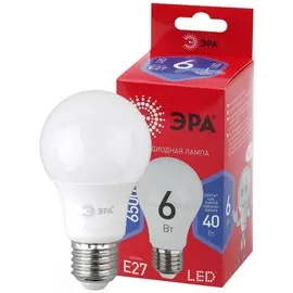 Светодиодная лампа E27 6W 6500К (холодный) Эра LED A60-6W-865-E27 R (Б0045322)