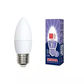 Светодиодная лампа E27 7W 6500K (дневной белый свет) Volpe Norma LED-C37-7W/DW/E27/FR/NR картон (UL-00003797)