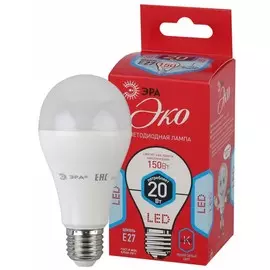 Светодиодная лента Е27 20W 4000К (белый) Эра ECO LED A65-20W-840-E27 (Б0031710)