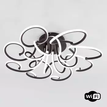 Светодиодная люстра с управлением Wi-Fi и пультом Eurosvet Smart Rosca 90236/8 чёрный кофе (a053493)