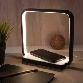 Светодиодная настольная лампа с беспроводной зарядкой QI Eurosvet Frame 80502/1 черный a047191