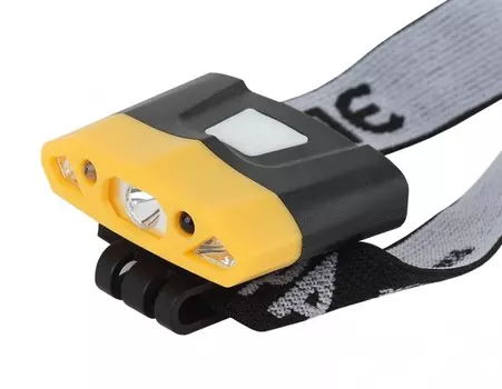 Светодиодный налобный фонарь на аккумуляторе. Дальность луча - 75 м. 5 режимов работы. Сенсерное включение. USB-разъем. Эра ''Практик'' GA-804 (Б0036605)