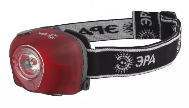 Светодиодный налобный фонарь на батарейках. Дальность луча - 60 м. 3 режима работы. Аварийный сигнал. ЭРА Налобный GB-502 (Б0036615)