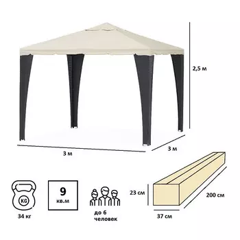 Тент садовый Green Glade 3176В 3х3х2,5м полиэстер