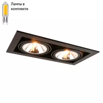 Точечный светильник с лампочками Arte lamp A5949PL-2BK+Lamps