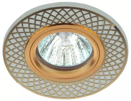 Встраиваемый светильник c LED подсветкой Эра DK LD42 WH/GD (Б0037382)