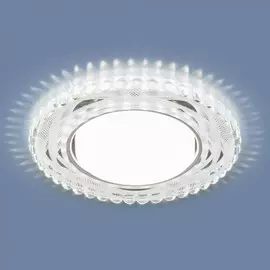 Точечный встраиваемый светильник с LED подсветкой Elektrostandard 3036 GX53 SL/WH зеркальный/белый (a047765)