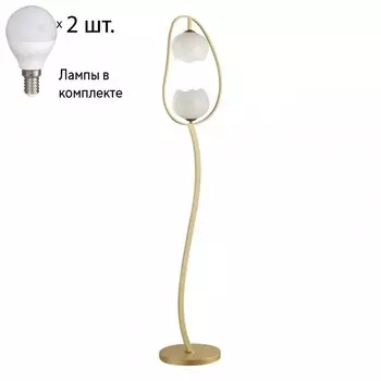 Торшер с лампочками Odeon Light Waterlily 4873/2F+Lamps E14 P45