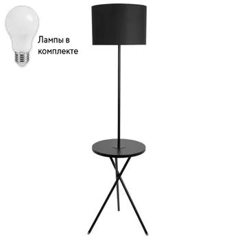 Торшер с лампочкой Arte lamp A2070PN-1BK+Lamps