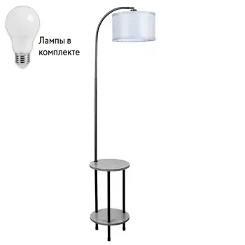 Торшер с лампочкой Arte lamp A4055PN-1BK+Lamps