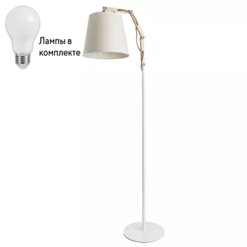 Торшер с лампочкой Arte lamp A5700PN-1WH+Lamps