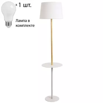 Торшер с лампочкой Arte lamp Connor A2102PN-1WH+Lamps