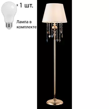 Торшер с лампочкой CRYSTAL LUX MERCEDES PT1 GOLD/COLOR+Lamps
