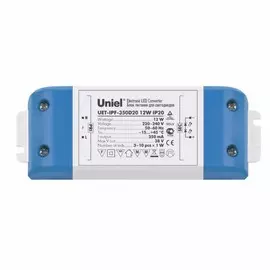Трансформатор для светодиодной ленты 12W, IP20 Uniel UET-IPF-350D20 - (05834)