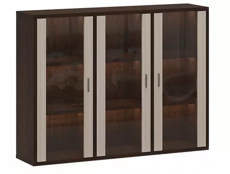 Тумба-витрина Домино СУ(ш3в1)+3ФС Merdes СУ(ш3в1)+3ФС ВК венге/карамель