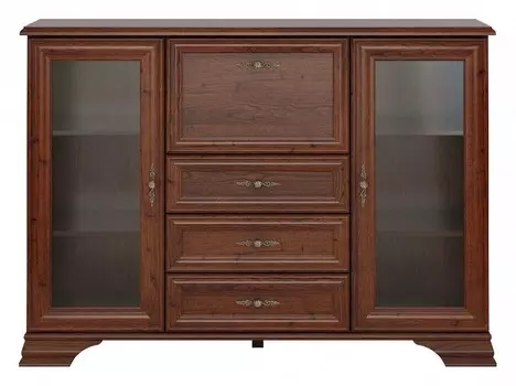 Тумба-витрина Кентаки KOM2W3S1B BlackRedWhite 00011103, KOM2W3S1B