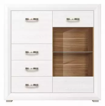 Тумба-витрина Мальта B136-KOM1W1K3S BlackRedWhite 70002590, B136-KOM1W1K3S