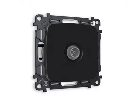 TV розетка проходной 5-1000 MHz 4dB Ambrella Volt (Черный матовый) QUANT OMEGA MO813030