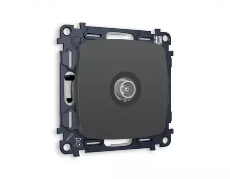 TV розетка проходной Ambrella Volt OMEGA MO913030 Графит мягкое касание 5-1000 MHz 4dB QUANT