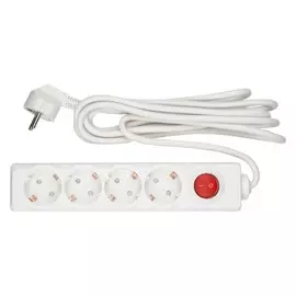 Удлинитель с заземлением, выключателем, 4 гн., шнур 3 м. Uniel Standart S-GCD4-3B (2927)