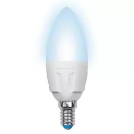 UL-00000689 Лампа светодиодная диммируемая Е14 6Вт 4500 (белый) Uniel LED-C37-6W-NW-E14-FR-DIM PLP01WH