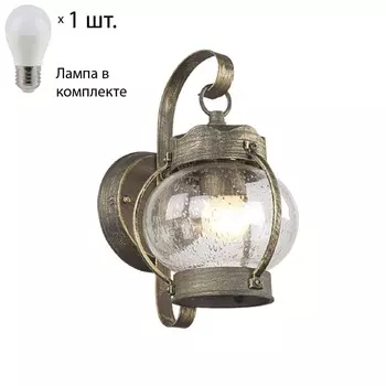 Уличный настенный светильник Favourite Faro с лампочкой 1498-1W+Lamps E27 P45