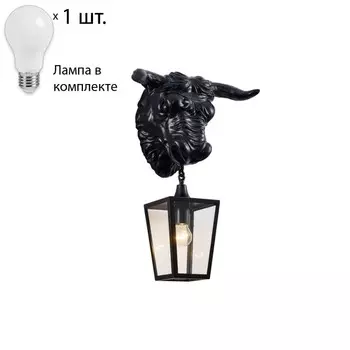 Уличный настенный светильник с лампочкой Favourite Bison 4001-1W+Lamps А60