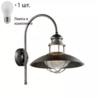 Уличный настенный светильник со светодиодной лампочкой E27, комплект от Lustrof. №142352-694218